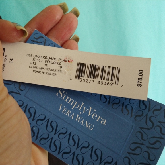 Simply Vera Wang 016 Chalkboard Plaid dress sequin - Picture 6 of 10